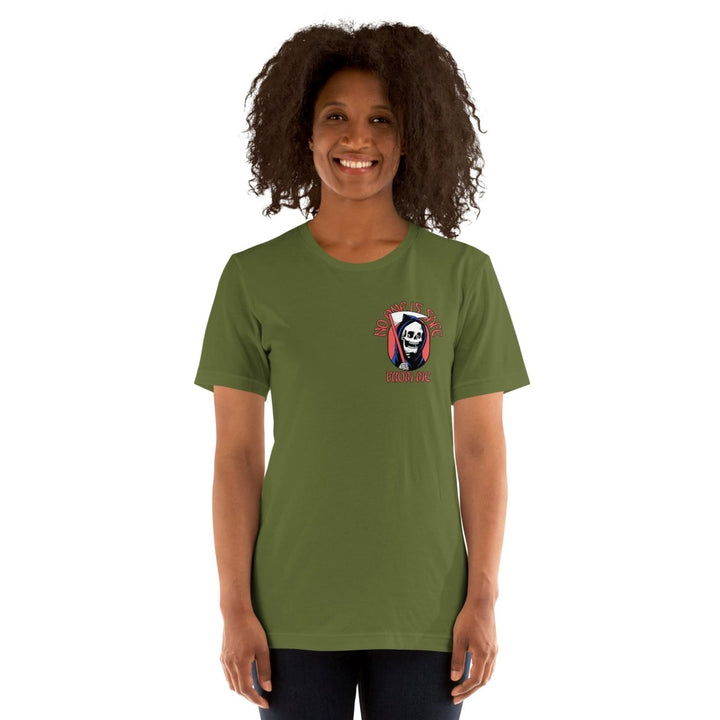No One Is Safe From Me Graphic Tee - Aqua - S - ArtyKoala