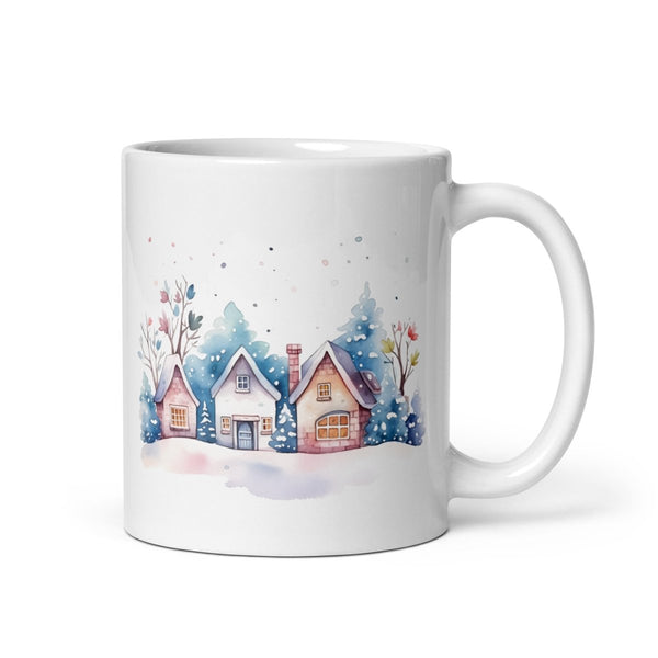 Nordic Winter Wonderland Festive White glossy mug - 11 oz - ArtyKoala