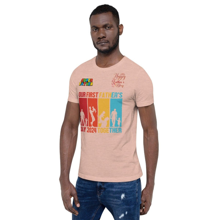 Our First Father Graphic Tee - Heather Prism Peach - S - ArtyKoala