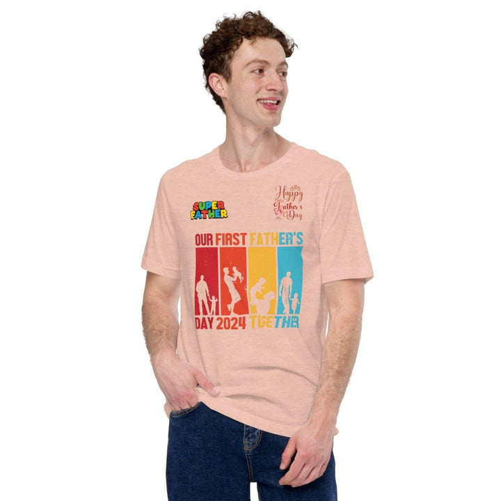 Our First Father Graphic Tee - Heather Prism Peach - S - ArtyKoala