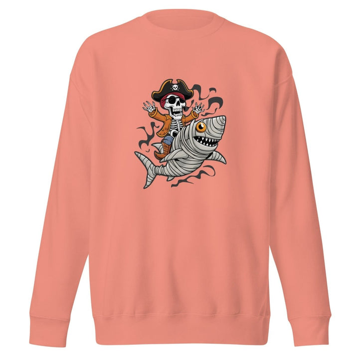 Pirate Shark Rider Graphic Sweatshirt - Black - S - ArtyKoala