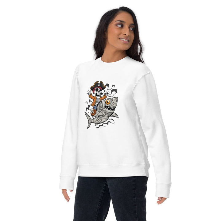 Pirate Shark Rider Graphic Sweatshirt - Black - S - ArtyKoala