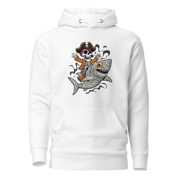 Pirate Shark Rider Unisex Premium Halloween Hoodie - Black / S - ArtyKoala