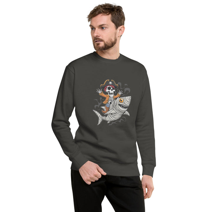 Pirate Shark Rider Unisex Premium Halloween Sweatshirt - Vintage Black / S - ArtyKoala