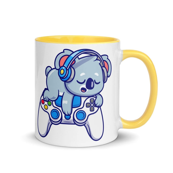 Player Koala Mug with Color Inside - Yellow / 11 oz - ArtyKoala
