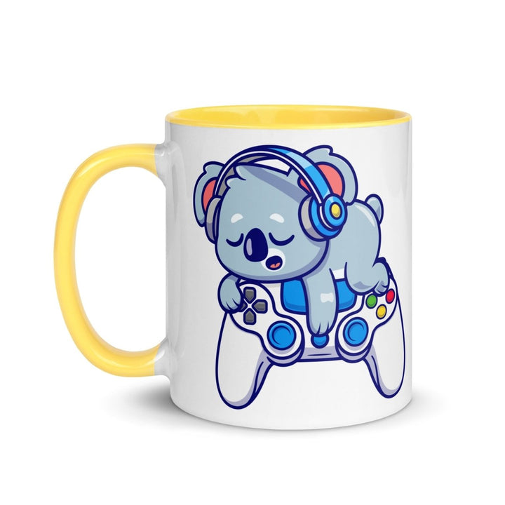 Player Koala Colorful Print Mug - Yellow - 11 oz - ArtyKoala