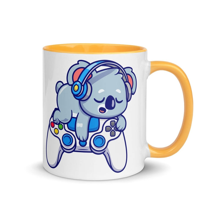 Player Koala Colorful Print Mug - Golden Yellow - 11 oz - ArtyKoala