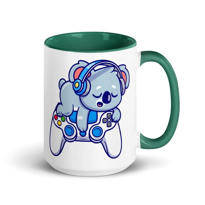 Player Koala Colorful Print Mug - Dark green - 15 oz - ArtyKoala