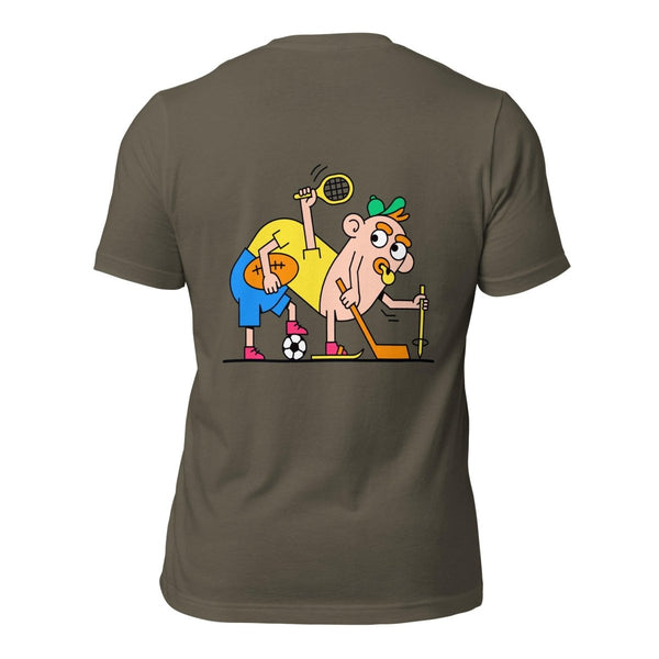 Playing Sports Graphic Tee - Army - S - ArtyKoala