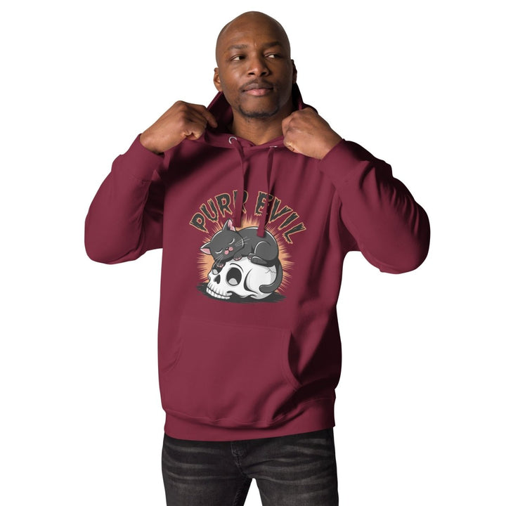 Purr Evil Graphic Hoodie - White - S - ArtyKoala