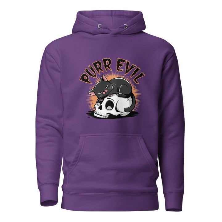 Purr Evil Graphic Hoodie - Vintage Black - S - ArtyKoala