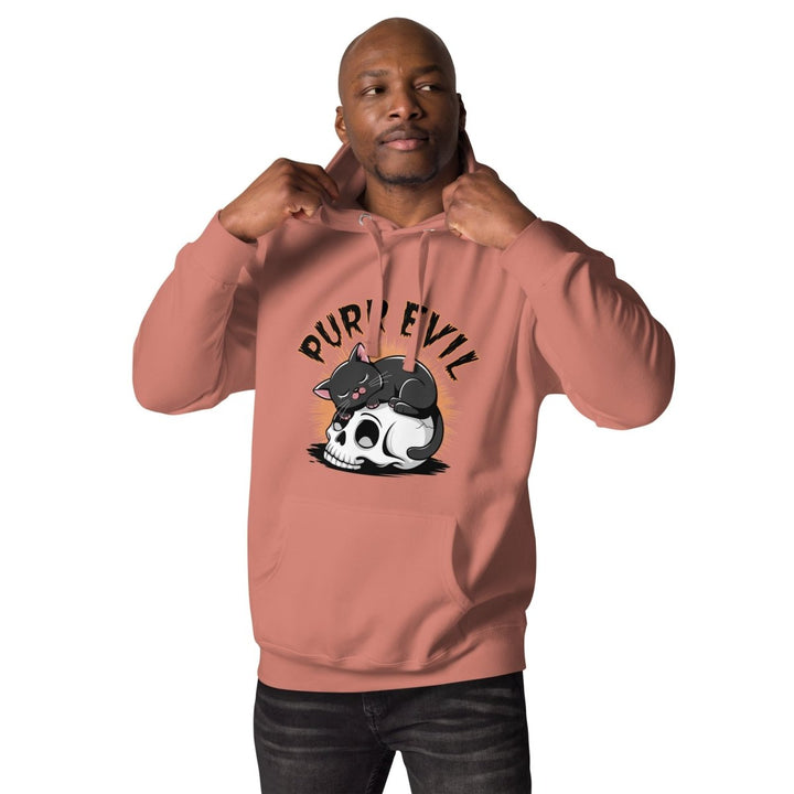 Purr Evil Graphic Hoodie - White - S - ArtyKoala