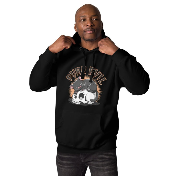 Purr Evil Graphic Hoodie - White - S - ArtyKoala
