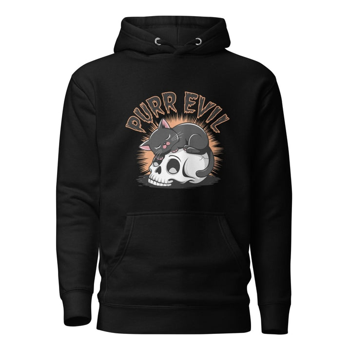 Purr Evil Graphic Hoodie - Black - S - ArtyKoala