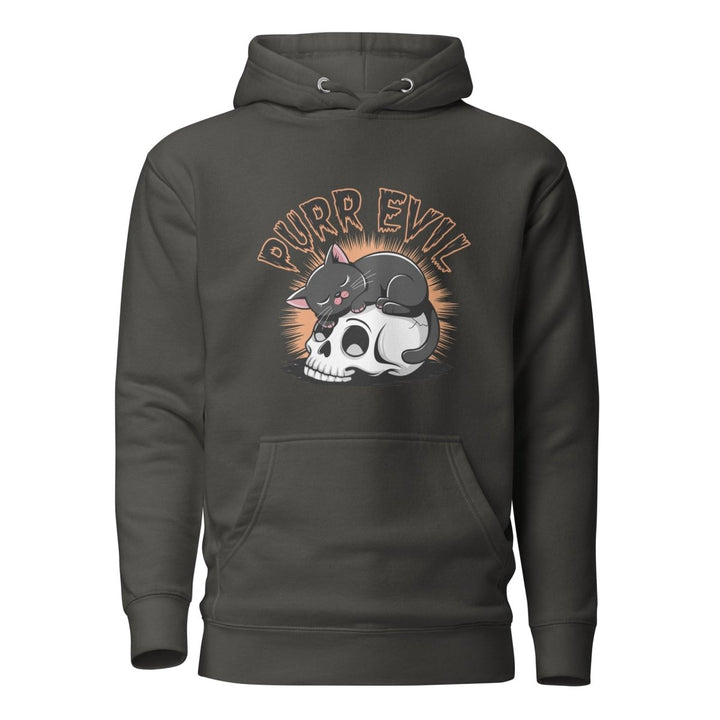 Purr Evil Graphic Hoodie - Vintage Black - S - ArtyKoala