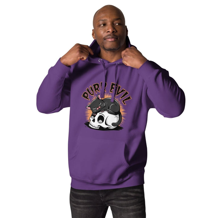Purr Evil Graphic Hoodie - White - S - ArtyKoala