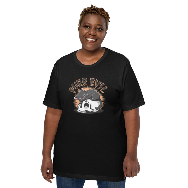 Purr Evil Unisex Premium T-shirt - Black / XS - ArtyKoala