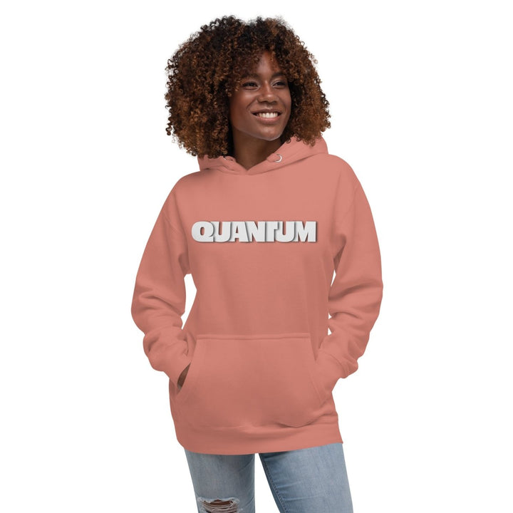 Quantum Typography Graphic Hoodie - Dusty Rose - S - ArtyKoala