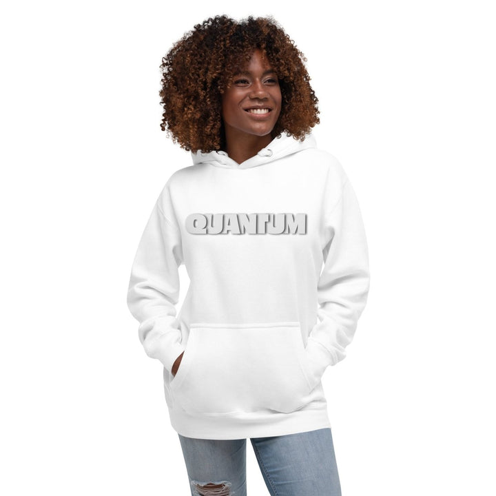 Quantum Typography Graphic Hoodie - White - S - ArtyKoala