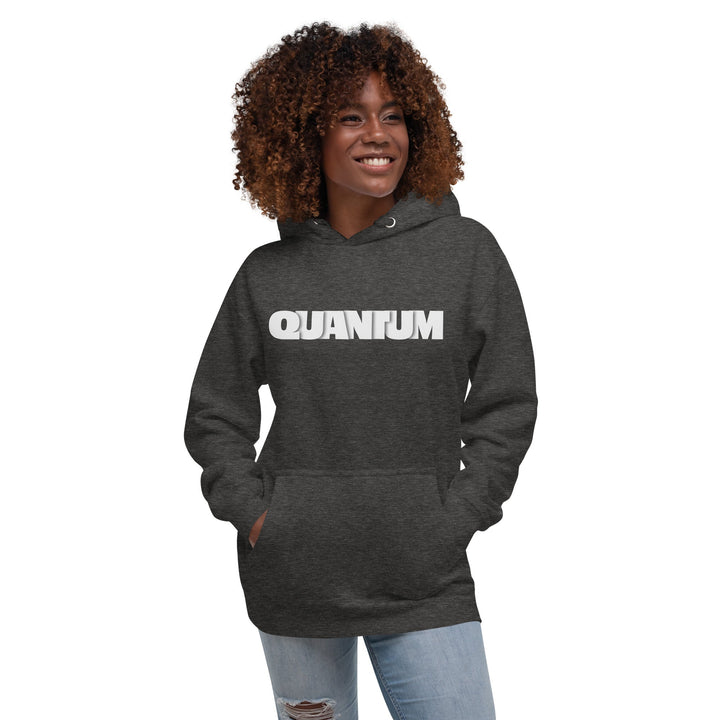 Quantum Typography Unisex Premium Cotton Hoodie - Charcoal Heather / S - ArtyKoala