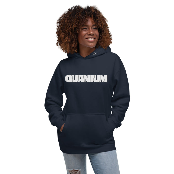 Quantum Typography Unisex Premium Cotton Hoodie - Navy Blazer / S - ArtyKoala