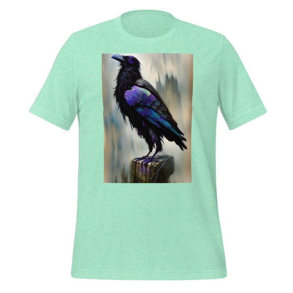 Raven Graphic Tee - Heather Mint - S - ArtyKoala