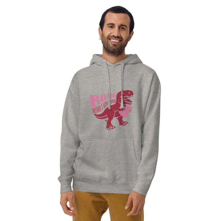 Rawr! Means I Love You Graphic Hoodie - Dusty Rose - S - ArtyKoala