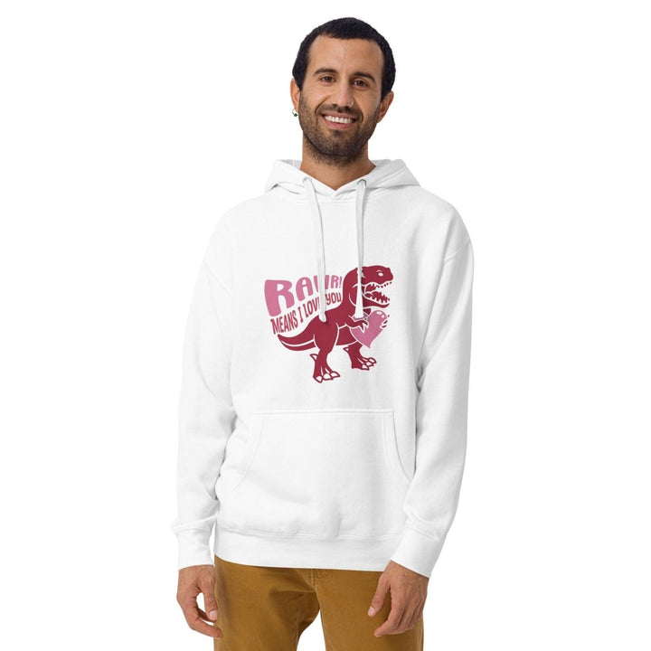 Rawr! Means I Love You Graphic Hoodie - Dusty Rose - S - ArtyKoala