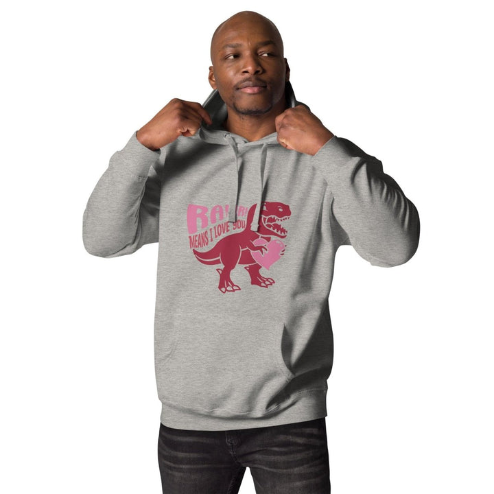 Rawr! Means I Love You Graphic Hoodie - Military Green - S - ArtyKoala