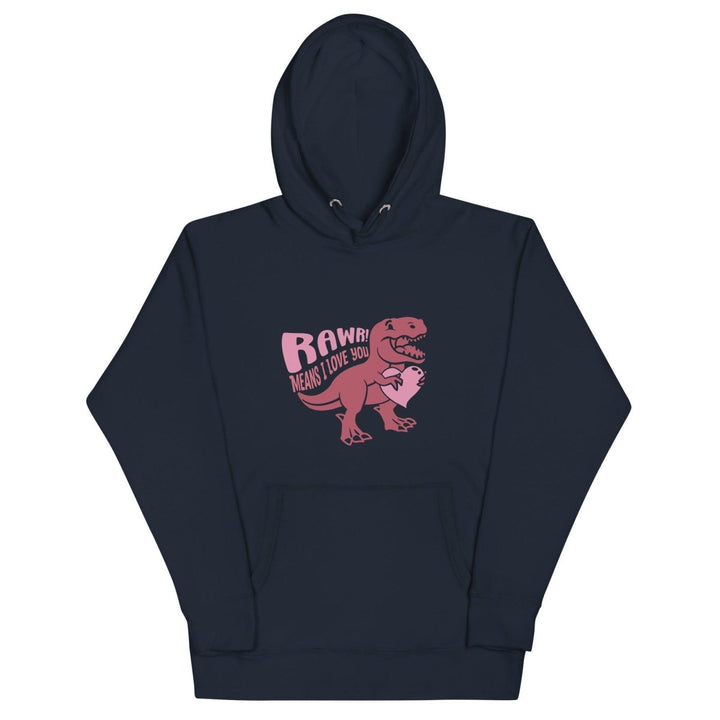 Rawr! Means I Love You Graphic Hoodie - Navy Blazer - S - ArtyKoala