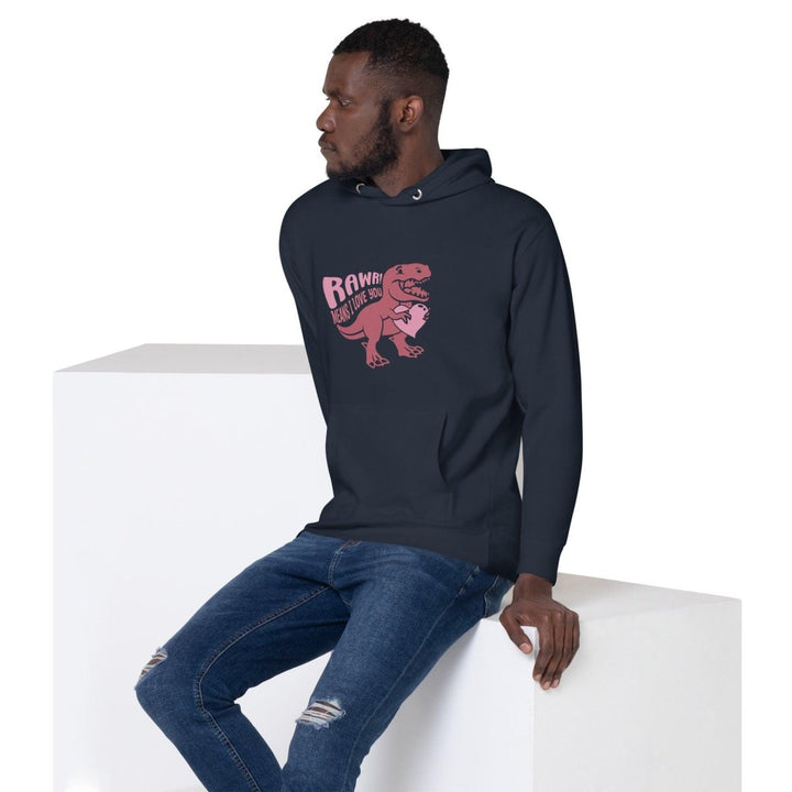 Rawr! Means I Love You Graphic Hoodie - Navy Blazer - S - ArtyKoala