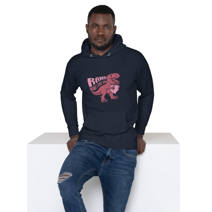 Rawr! Means I Love You Graphic Hoodie - Black - S - ArtyKoala