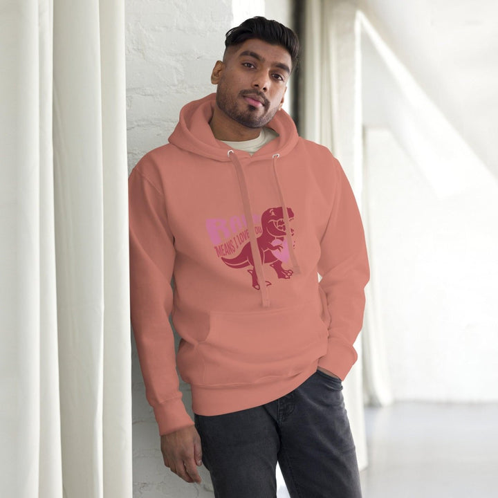 Rawr! Means I Love You Graphic Hoodie - Military Green - S - ArtyKoala