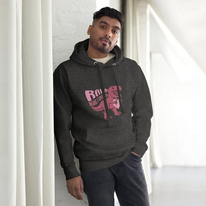 Rawr! Means I Love You Graphic Hoodie - Maroon - S - ArtyKoala