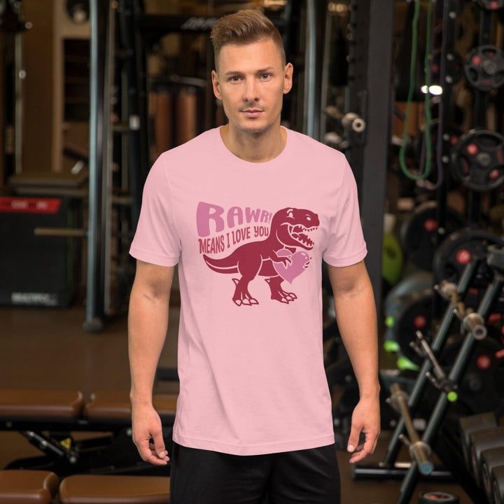 Rawr Means I Love You Graphic Tee - Pink - S - ArtyKoala
