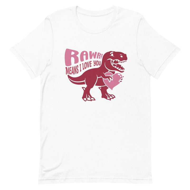 Rawr Means I Love You Graphic Tee - White - S - ArtyKoala