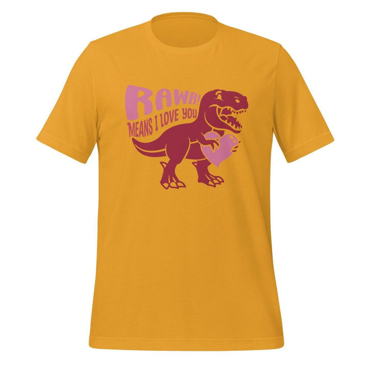 Rawr Means I Love You Graphic Tee - Mustard - S - ArtyKoala