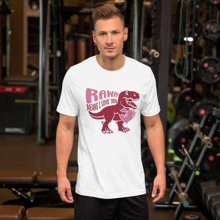 Rawr Means I Love You Graphic Tee - White - S - ArtyKoala