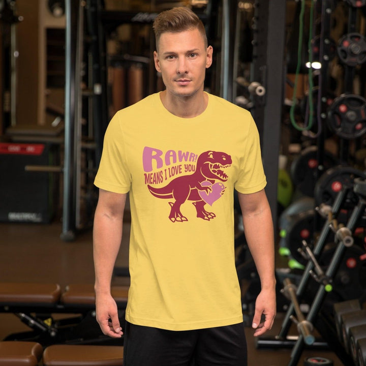 Rawr Means I Love You Graphic Tee - Yellow - S - ArtyKoala