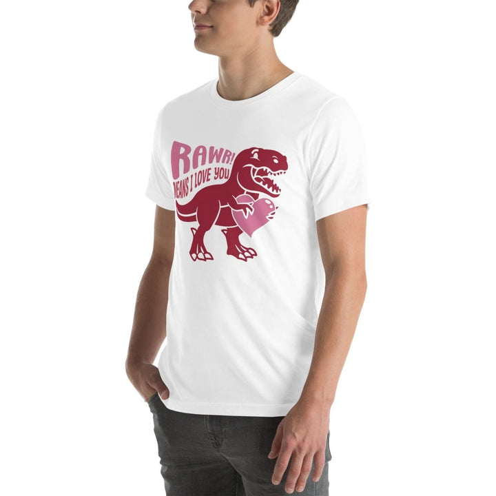 Rawr Means I Love You Graphic Tee - White - S - ArtyKoala