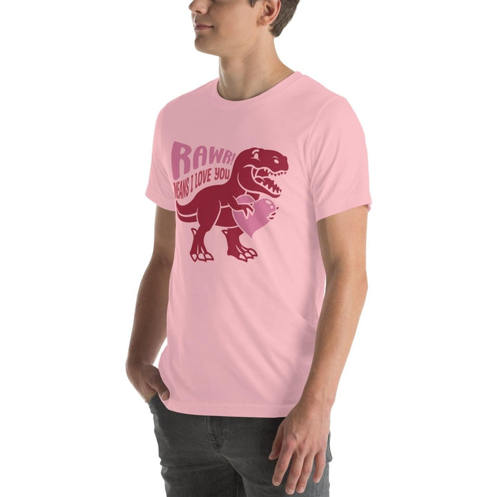 Rawr Means I Love You Graphic Tee - Pink - S - ArtyKoala