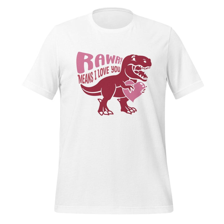 Rawr Means I Love You Graphic Tee - White - S - ArtyKoala