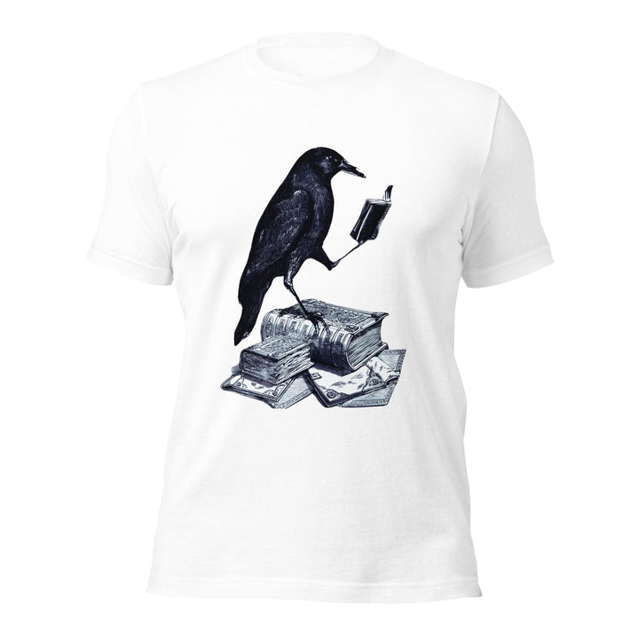 Reading crow Man t-shirt - White / S - ArtyKoala