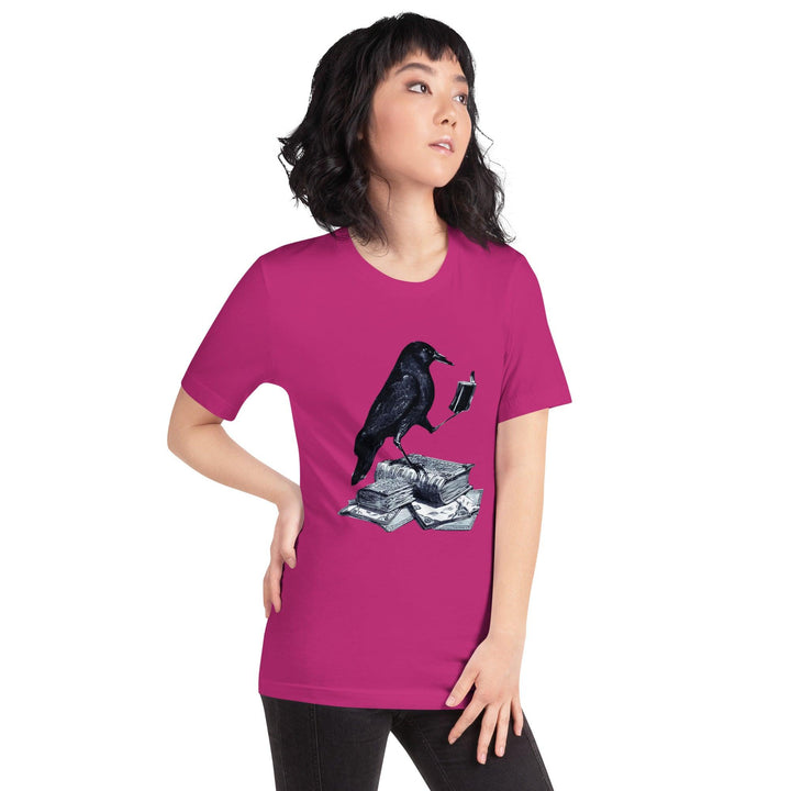 Reading Crow Woman t-shirt - ArtyKoala