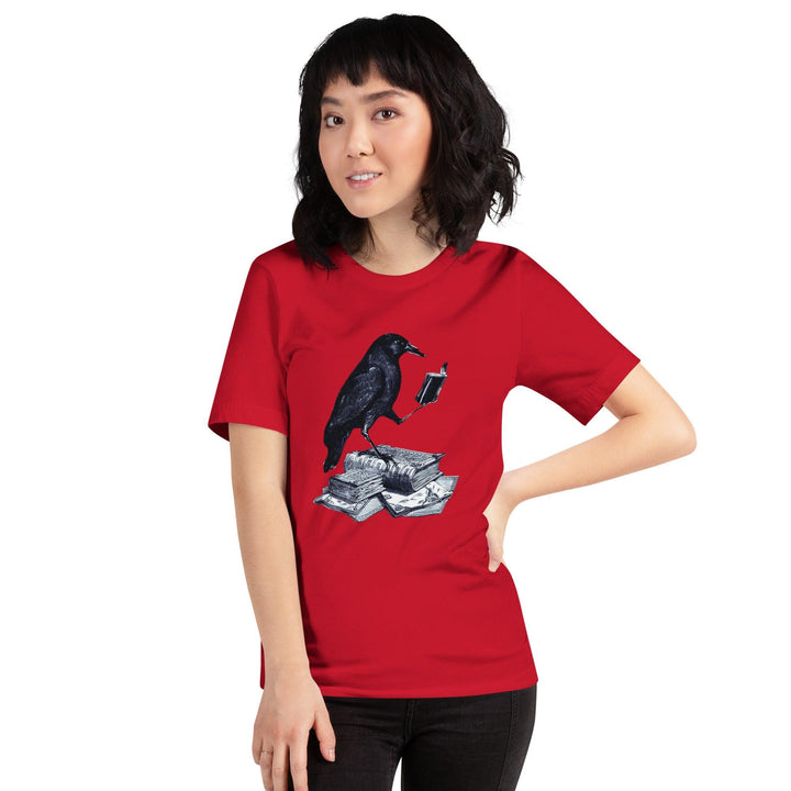 Reading Crow Woman t-shirt - ArtyKoala