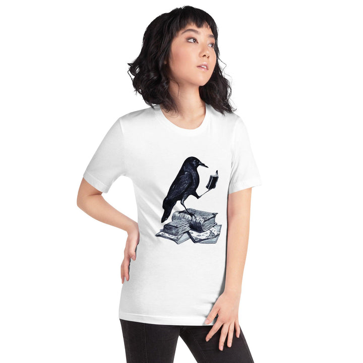 Reading Crow Woman t-shirt - ArtyKoala