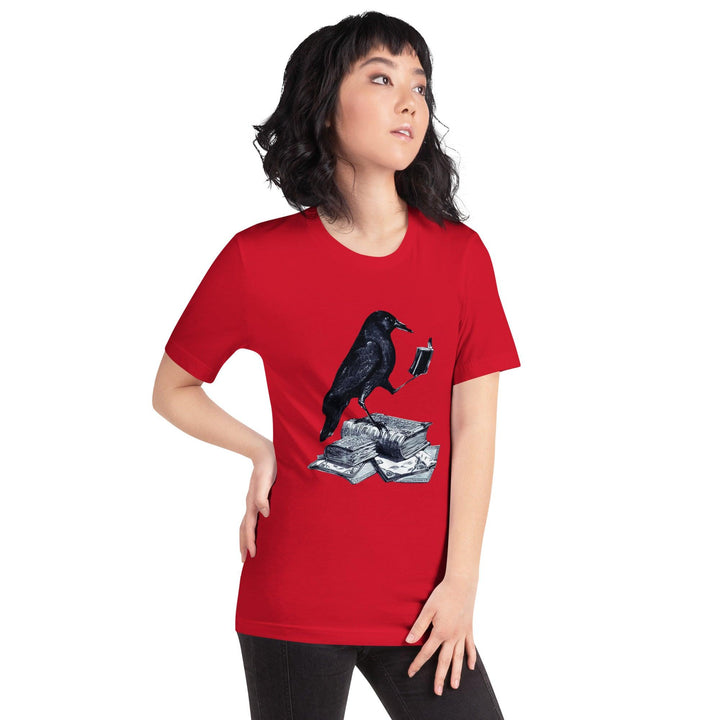 Reading Crow Woman t-shirt - ArtyKoala