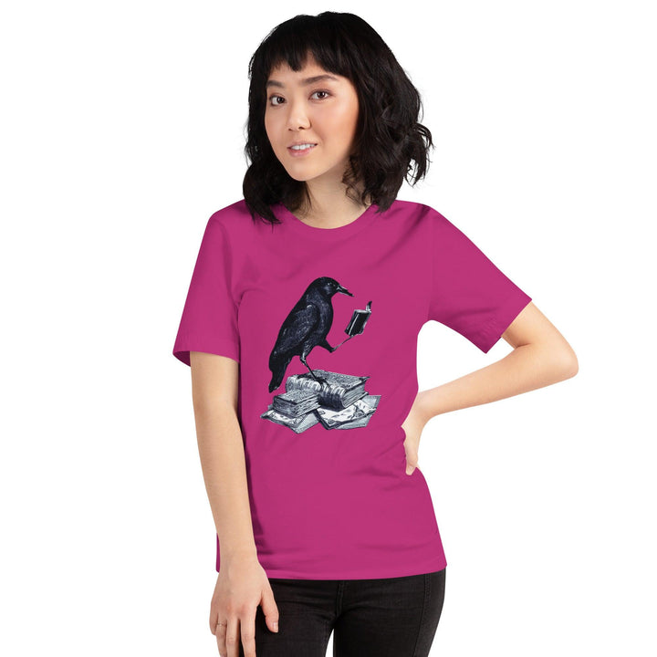 Reading Crow Woman t-shirt - ArtyKoala