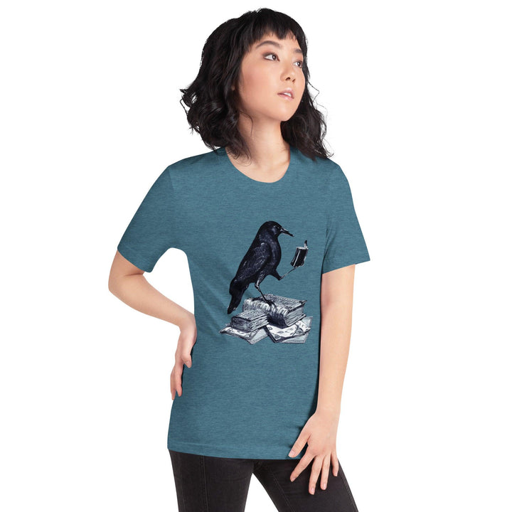 Reading Crow Woman t-shirt - ArtyKoala