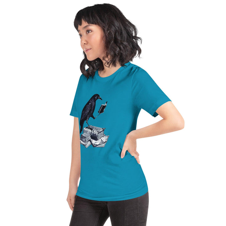 Reading Crow Woman t-shirt - ArtyKoala